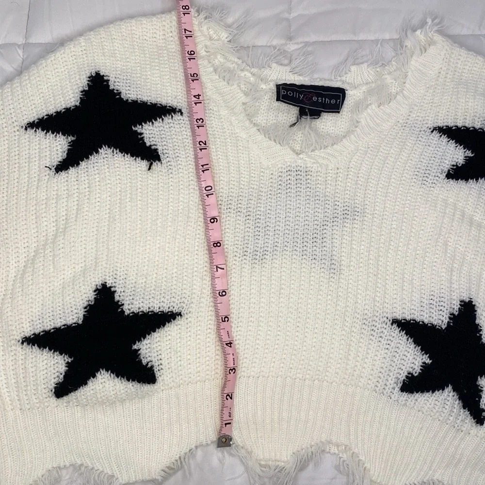White and Black Star Sweater “Golden Goose Look” - Picture 4 of 4